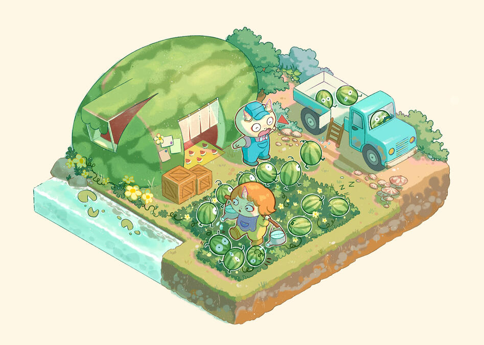 Harvest watermelon | Personal project, 2022